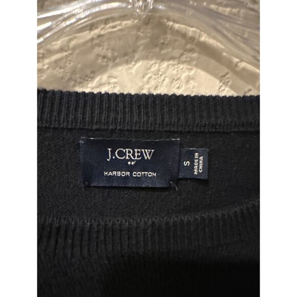 ⭐️ Men’s J. Crew Merino Wool/ Harbor Cotton Blend Black Crew Sweater Size Small - Picture 2 of 4